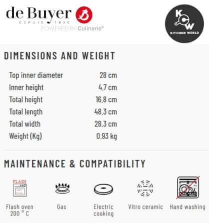 กระทะเหล็กบลูสตีล de Buyer 5020.28 ขนาด 28 ซม._4
